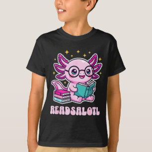 Camiseta Amante da leitura de livros engraçados axolotl kaw
