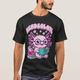 Camiseta Amante da leitura de livros engraçados axolotl kaw
