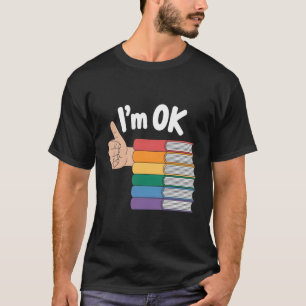 Camiseta Amante da Leitura de Livros Estou Bem Bibliotecári