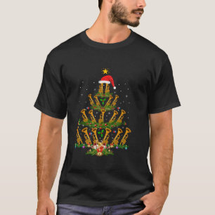 Camiseta Amante da Música Luzes de Natal Trombeta Musical N