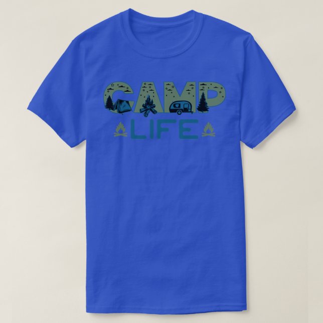 Camiseta Amante da natureza da aventura Camp Life (Frente do Design)