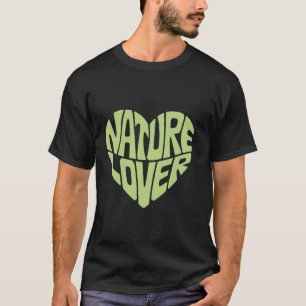 Camiseta Amante da Natureza Design Retro Groovy Eco Coração