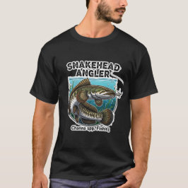 Camiseta Amante da Pesca de Peixe Channa Cabeça de Cobra Ar