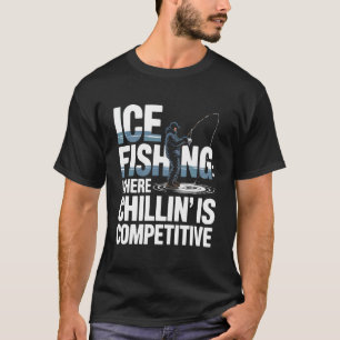 Camiseta Amante da pesca no gelo apanhando peixes pescador