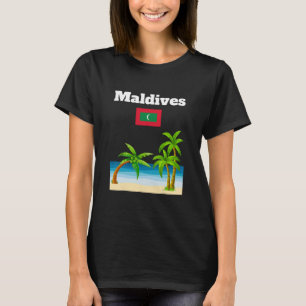 Camiseta Amante da Praia das Maldivas Viagem Souvenir Maldi