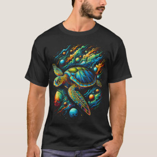 Camiseta Amante da Praia de Tartaruga Mar Oceano