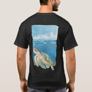 Camiseta Amante da Vida Marinha Tartaruga Marinha Arte em A