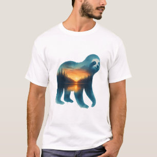 Camiseta Amante de Acampamento de Preguiça