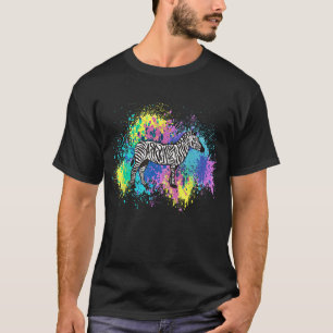 Camiseta Amante de Animais da Vida Selvagem Zebra Cavalo Ab