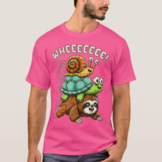 Camiseta Amante de Animais Engraçados Correndo Montando