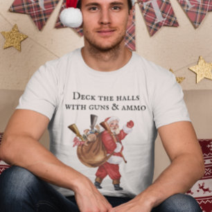 Camiseta Amante de Armas Papai Noel Decorar os corredores T