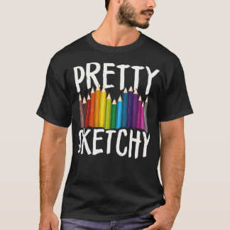 Camiseta Amante de Arte Divertido e Esboçado Lápis de Cor A