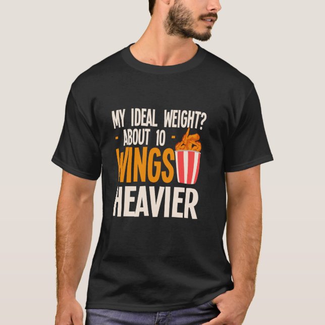 Camiseta Amante de Asas de Frango Engraçado (Frente)