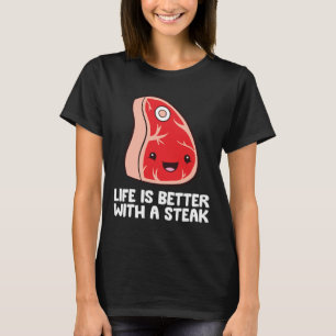 Camiseta Amante de Bife Churrasco Grelhando Carne A Vida é