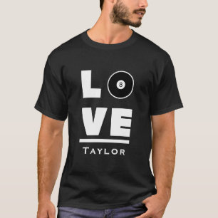 Camiseta Amante de Bilhar e Sinuca Nome de Fã de Esportes