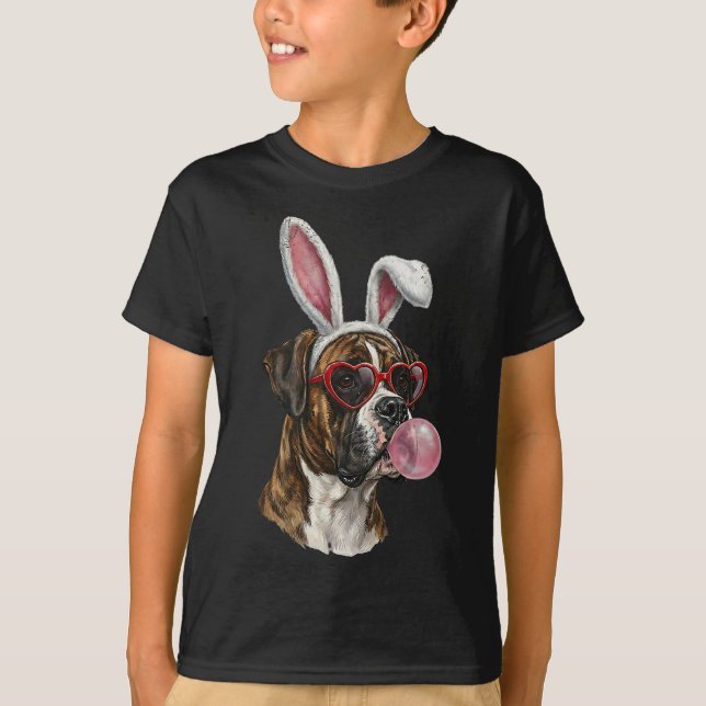 Camiseta Amante de cachorro coelho de Páscoa Boxer (Frente)