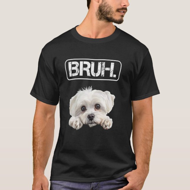 Camiseta Amante de Cachorro Engraçado Maltês (Frente)