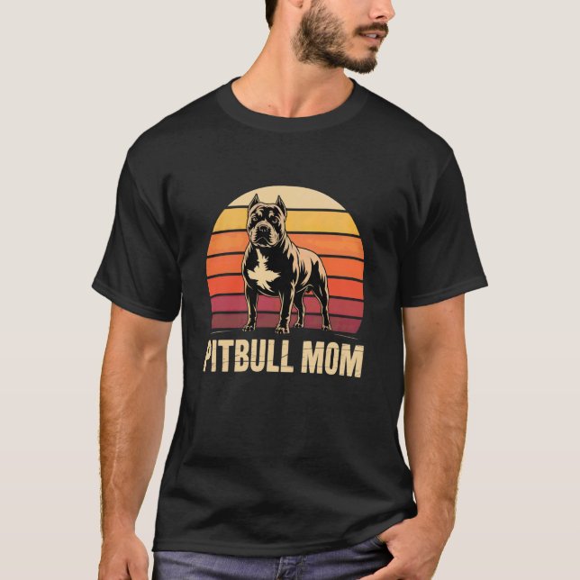 Camiseta Amante de Cachorro Pit Bull Mãe Pitbull (Frente)