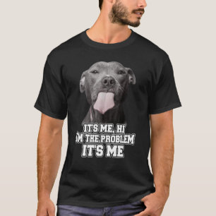Camiseta Amante de Cachorro Pitbull Engraçado É Eu, Oi, Eu