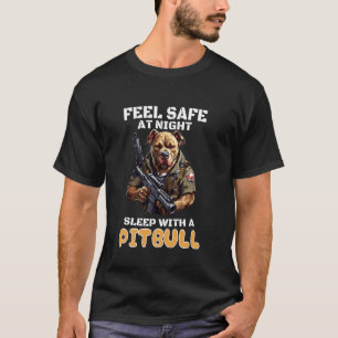 Camiseta Amante de Cachorro Sente-se Seguro à Noite Dormind