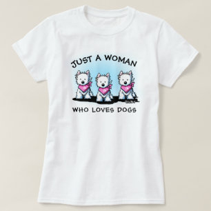 Camiseta Amante de Cachorro Trio KiniArt Westie Girl