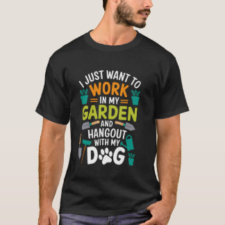 Camiseta Amante de cães fãs de jardinagem Jardinagem engraç