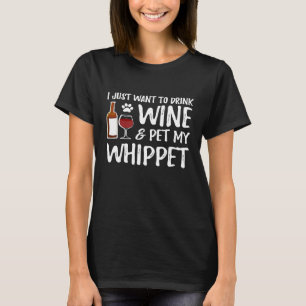 Camiseta Amante de Cães Whippet Vinho Mãe de Cachorro Engra