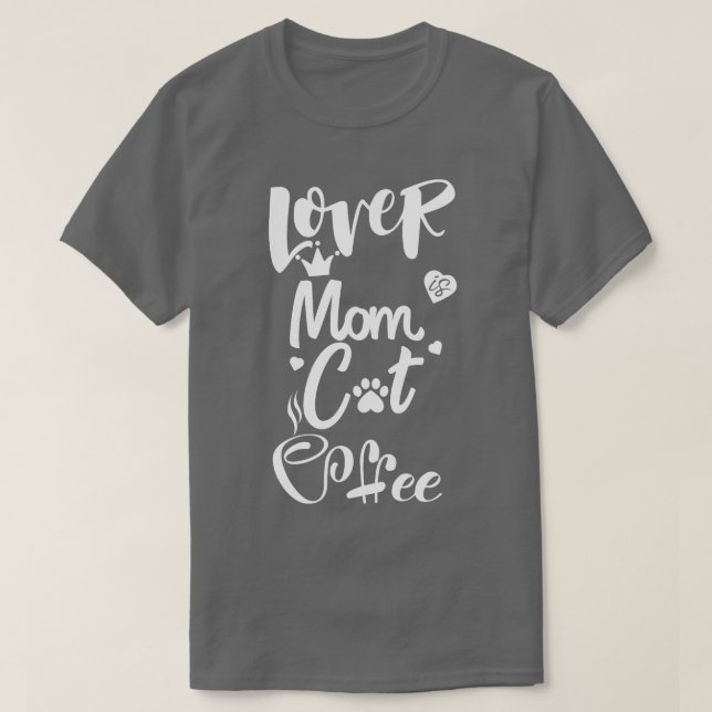 Camiseta Amante de café da mãe de gato17 (Frente do Design)