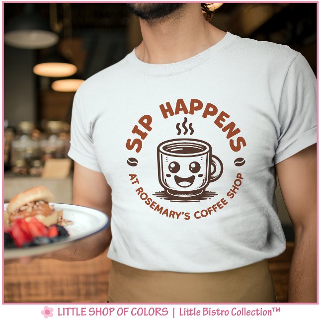 Camiseta Amante de Café Fofo Acontece (Criador carregado)