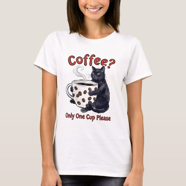 Camiseta Amante de Café Gato Sarcasmo (Frente)