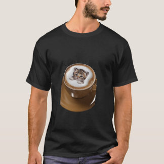 Camiseta amante de café que ama gatos gatinho e arte de gat