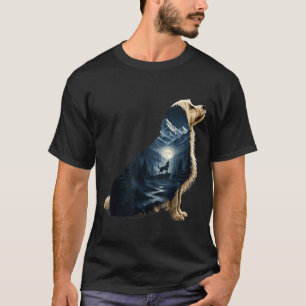 Camiseta amante de cão maltipoo ao luar na montanha arte se