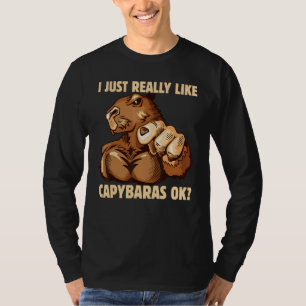 Camiseta Amante de Capivara Engraçado Eu Só Realmente Gosto