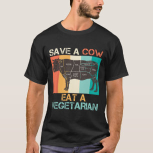 Camiseta Amante de Carne Salve uma Vaca Coma um Vegetariano