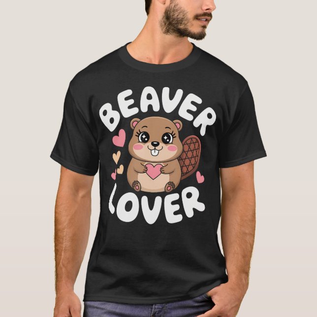 Camiseta Amante de Castor Divertido Projeto Kawaii Dam Aman (Frente)