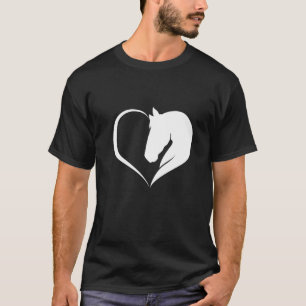 Camiseta amante de cavalo Coração meninas mãe mulh