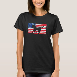 Camiseta Amante de Cavalos Bandeira Americana 4 de Julho EU