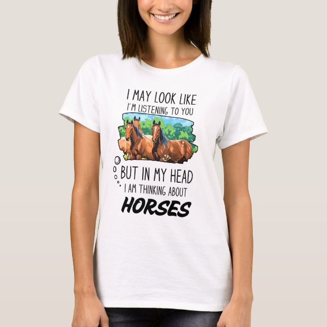 Camiseta Amante de Cavalos Engraçados (Frente)