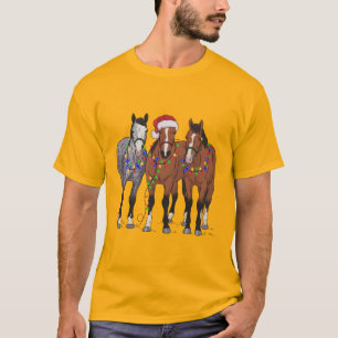 Camiseta Amante de Cavalos Natal Fazenda Amante de Animais