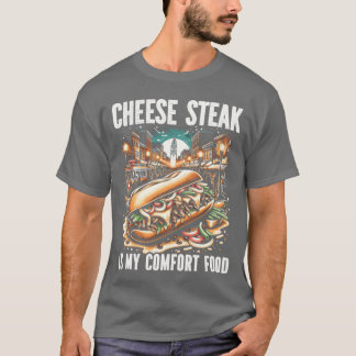 Camiseta Amante de Comida de Bife com Queijo Sanduíche Amer