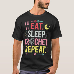 Camiseta Amante de Crochê Engraçado Design de Tricô de Croc