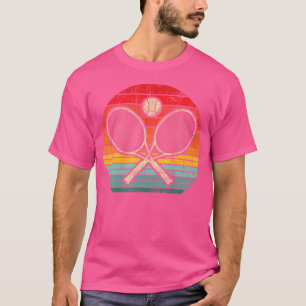 Camiseta Amante de Esportes com Raquete de Tênis Cruzada