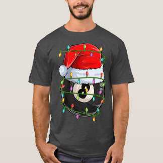 Camiseta Amante de esportes de bilhar Luzes de Natal Papai