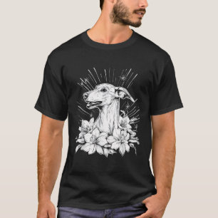 Camiseta Amante de Estilo de Tatuagem Whippet Retro Cão