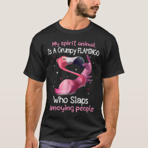 Camiseta Amante de Flamingo Meu Animal Espiritual é Mal-hum