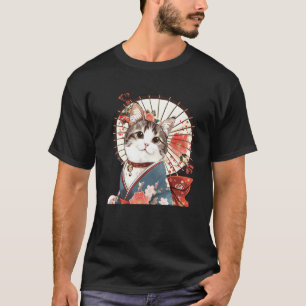 Camiseta Amante de Flores Kit Vintage Arte Japonês Geisha G