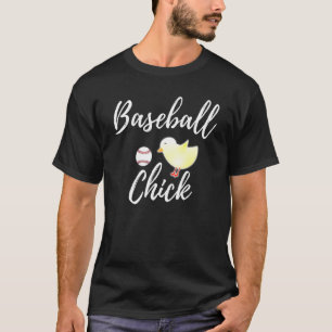 Camiseta Amante de Frango Baseball Chick