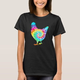 Camiseta Amante de frango divertido hippie arco-íris Tie Dy