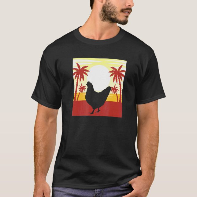 Camiseta Amante de Frango Retro Sunset - Fazendeiro (Frente)