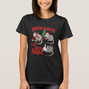 Camiseta Amante de Gambá do Natal Gambá Desculpe Papai Noel